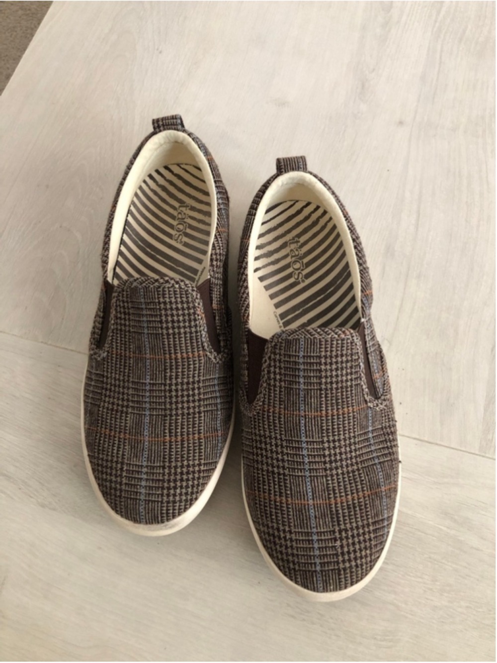 Sz 7 Taos Dandy Slip On Casual Loafers Sneakers Plaid Curves & Pods Girlcore - Picture 11 of 11